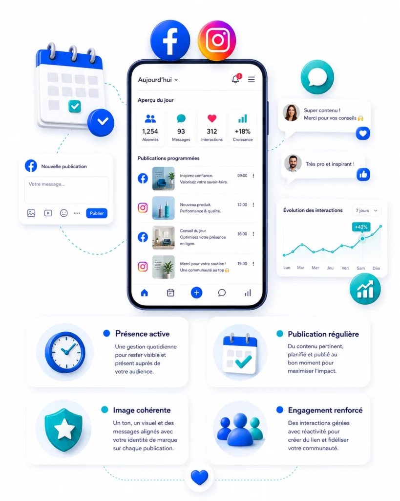 gestion réseaux sociaux facebook instagram