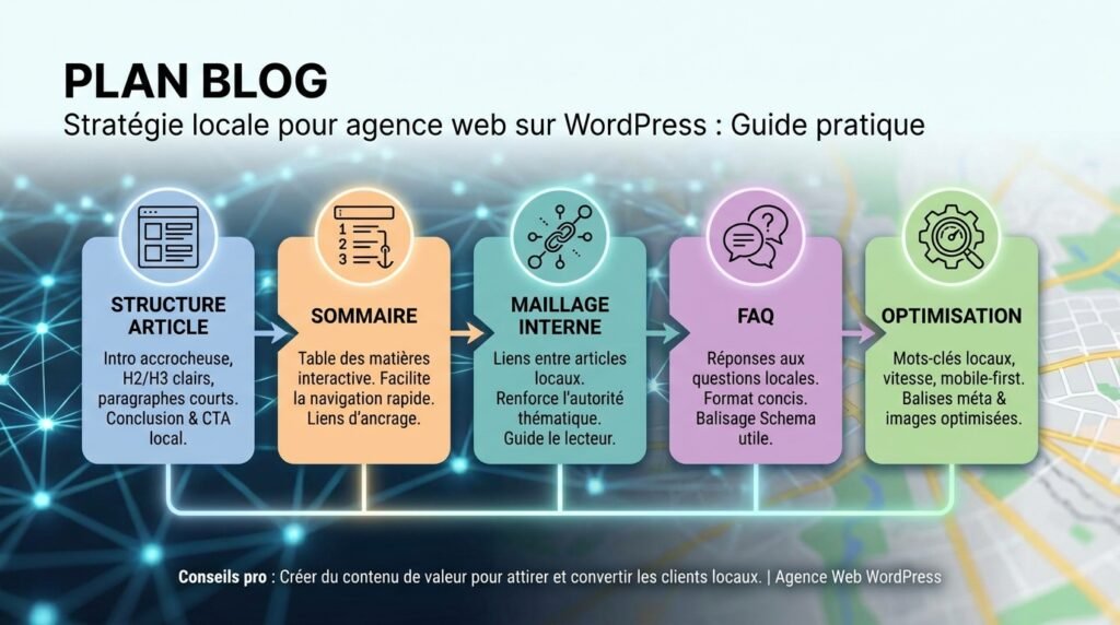 Infographie méthode avec texte sur agence web