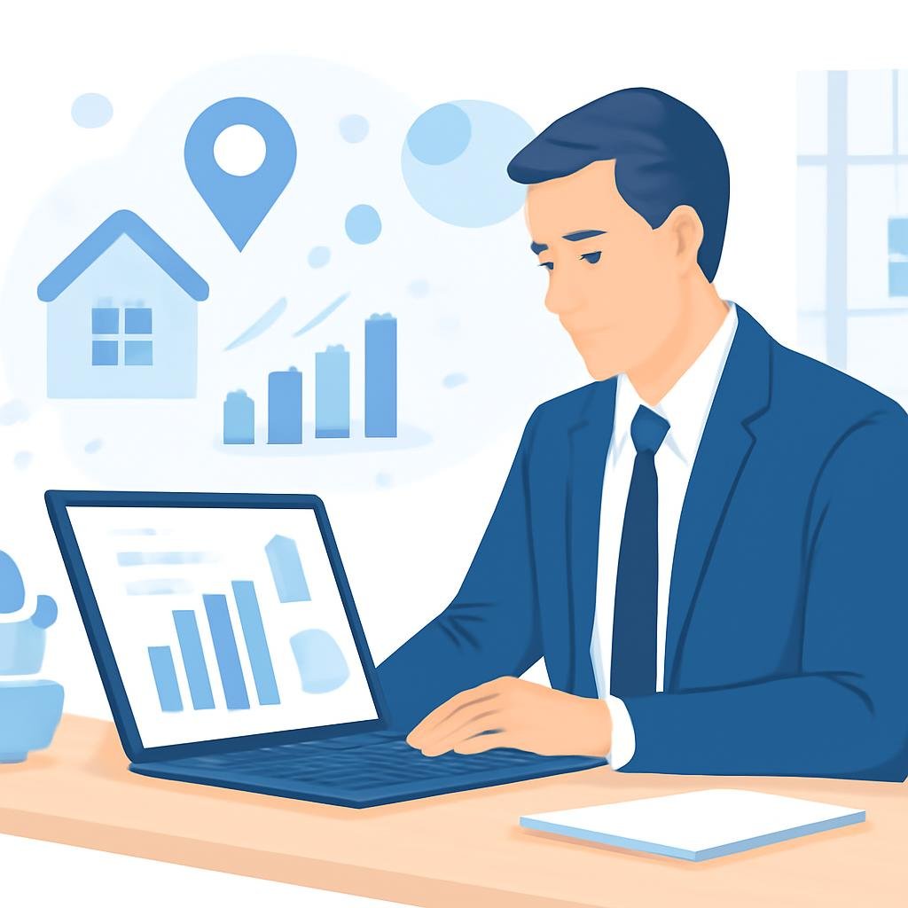 Analyse de la visibilité locale d’une agence immobilière sur ordinateur