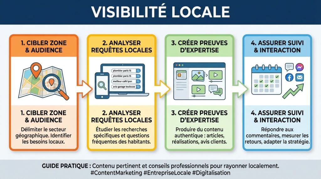 Infographie points clés avec texte sur content marketing