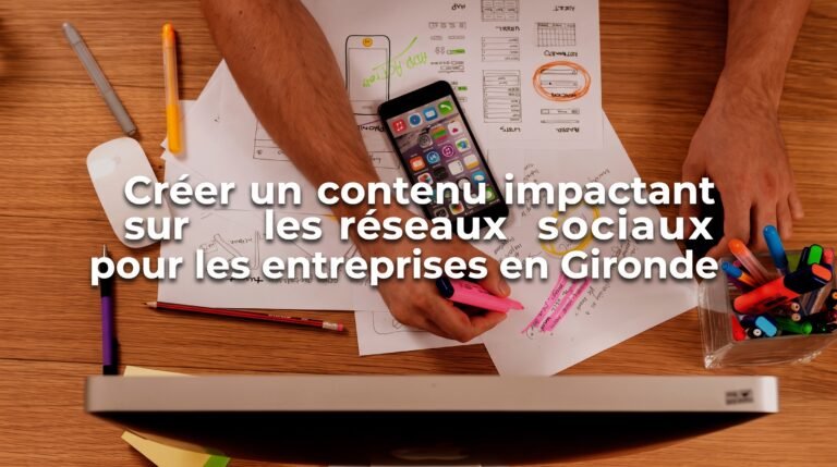 Image de couverture stylisée avec titre pour l’article Créer un contenu impactant sur les réseaux sociaux pour les entrepris…