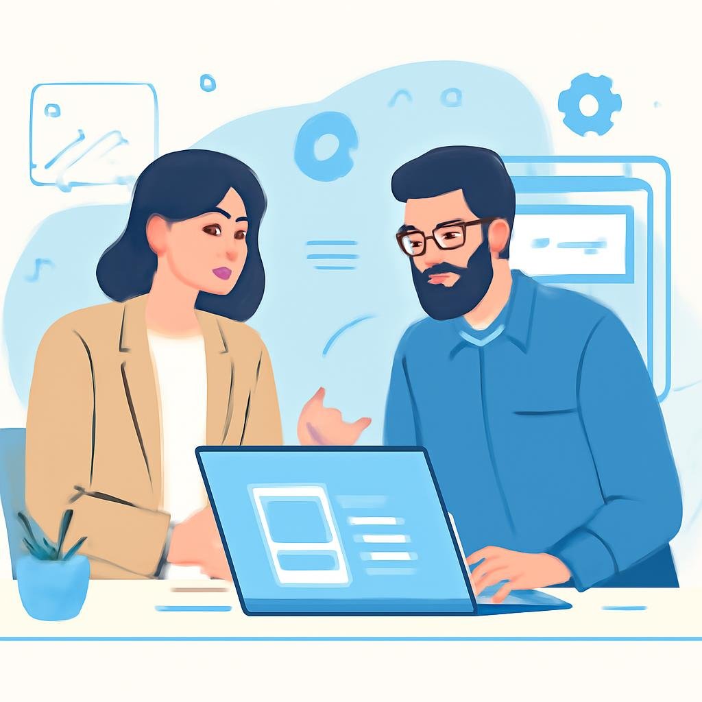 Équipe travaillant sur la conception d’une application mobile métier