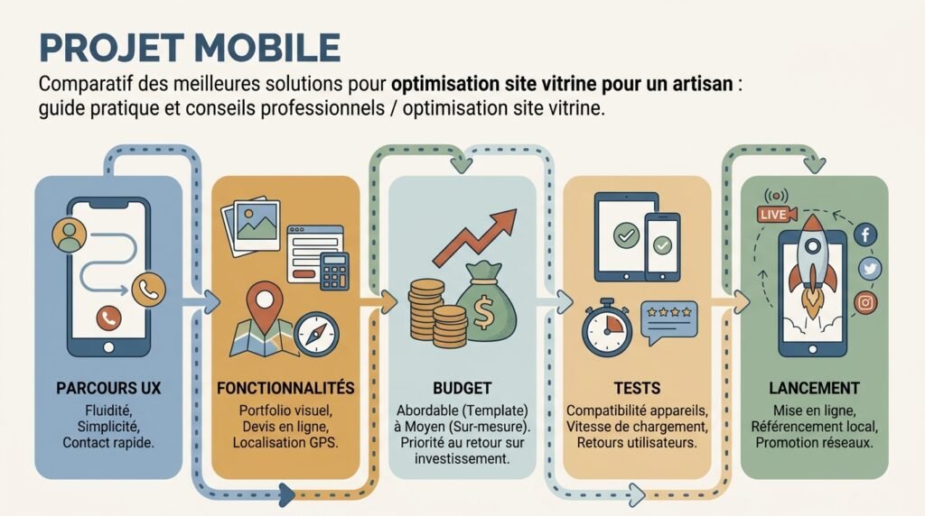 Infographie méthode avec texte sur optimisation site vitrine