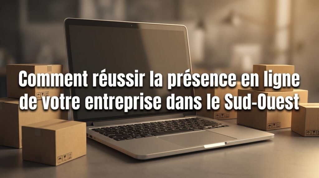 Image de couverture stylisée avec titre pour l’article Comment réussir la présence en ligne de votre entreprise dans le Sud-…