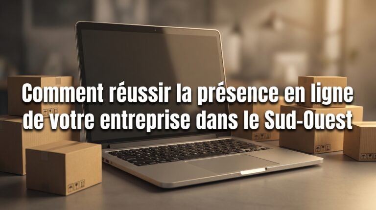 Image de couverture stylisée avec titre pour l’article Comment réussir la présence en ligne de votre entreprise dans le Sud-…