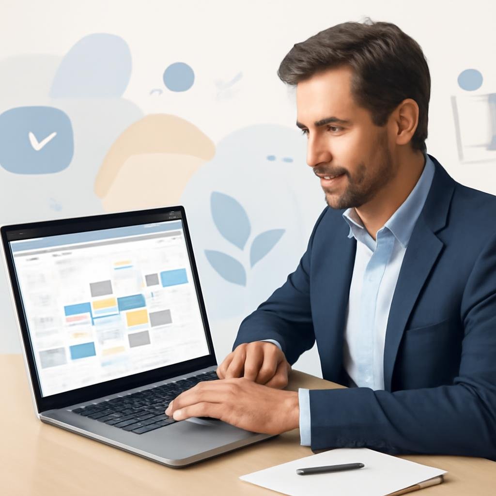 Professionnel consultant un planning de réservation en ligne