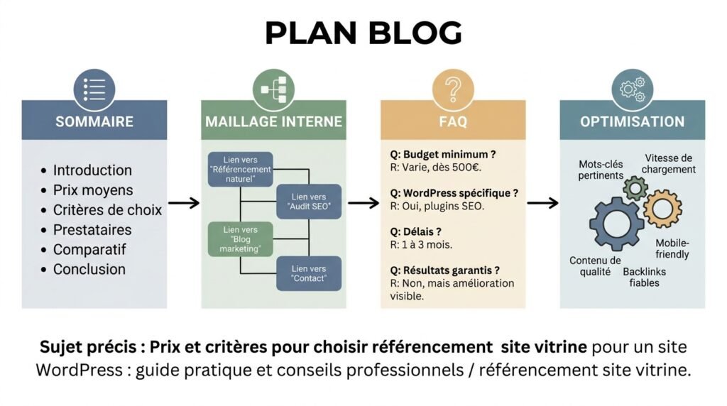 Infographie méthode avec texte sur référencement site vitrine