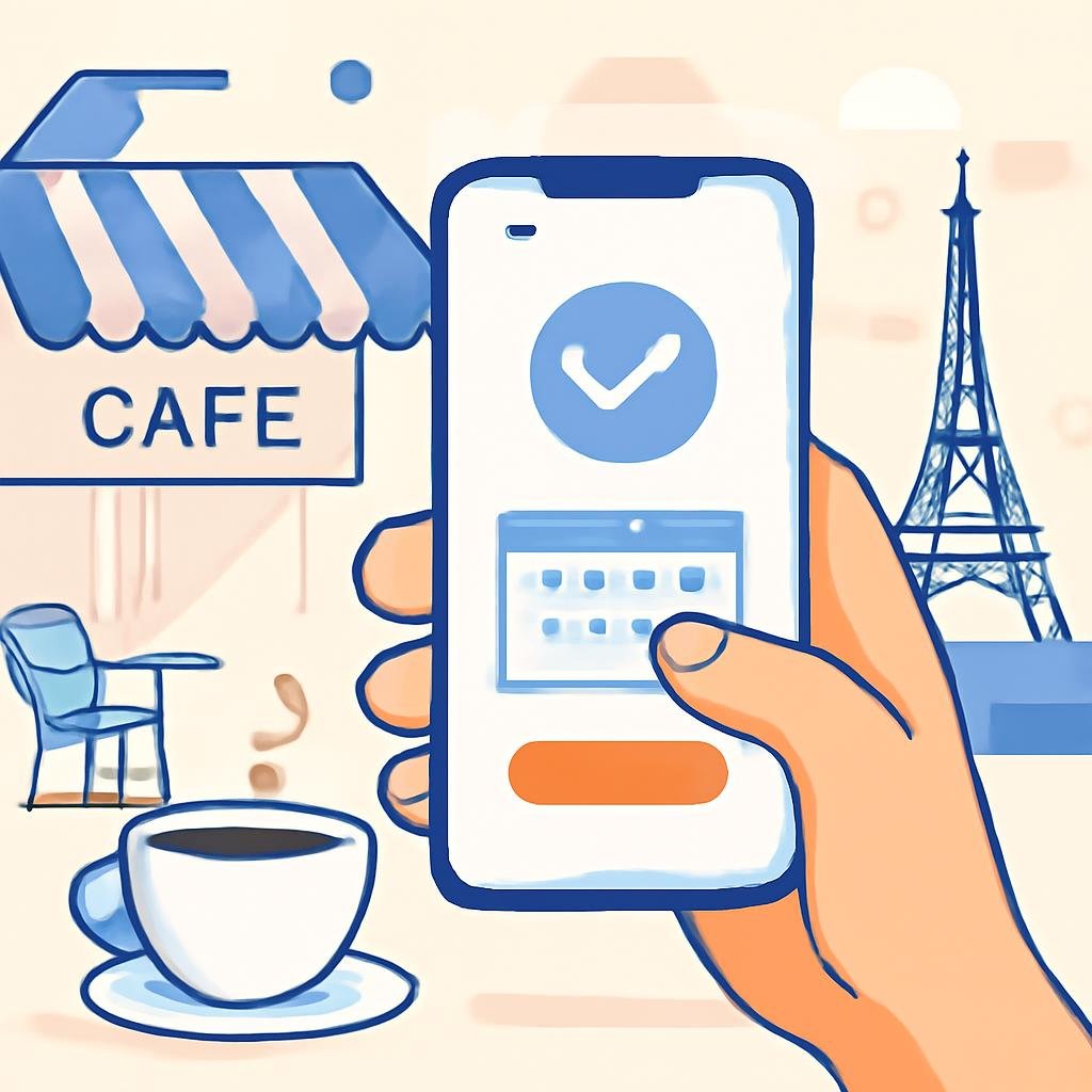 Réservation en ligne sur mobile depuis un smartphone