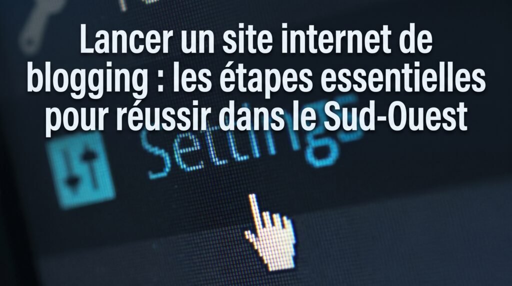 Image de couverture stylisée avec titre pour l’article Lancer un site internet de blogging : les étapes essentielles pour ré…