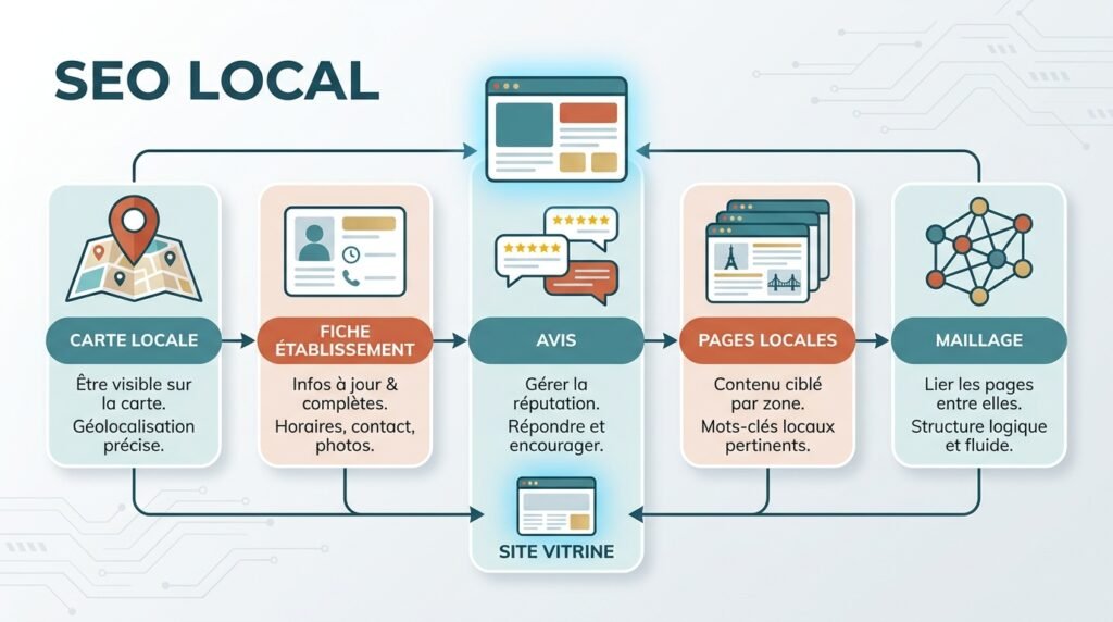 Infographie méthode avec texte sur site vitrine