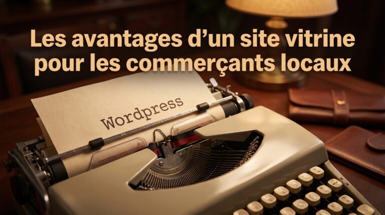 Image de couverture stylisée avec titre pour l’article Les avantages d’un site vitrine pour les commerçants locaux